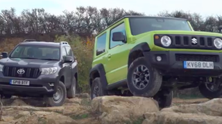 Watch The 2019 Suzuki Jimny Go Toe-To-Toe Off-Road With a Toyota Land Cruiser Utility